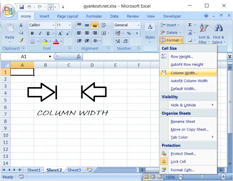 How To Adjust Column Width In Excel Gyankosh Learning Made Easy 7977