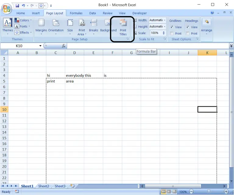 How to set a row or column to print on every page in Excel?