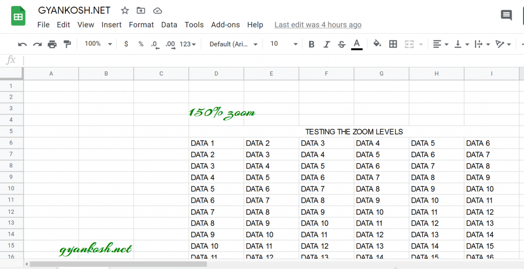 How to zoom out on Google Sheets,use zoom in and custom zoom?