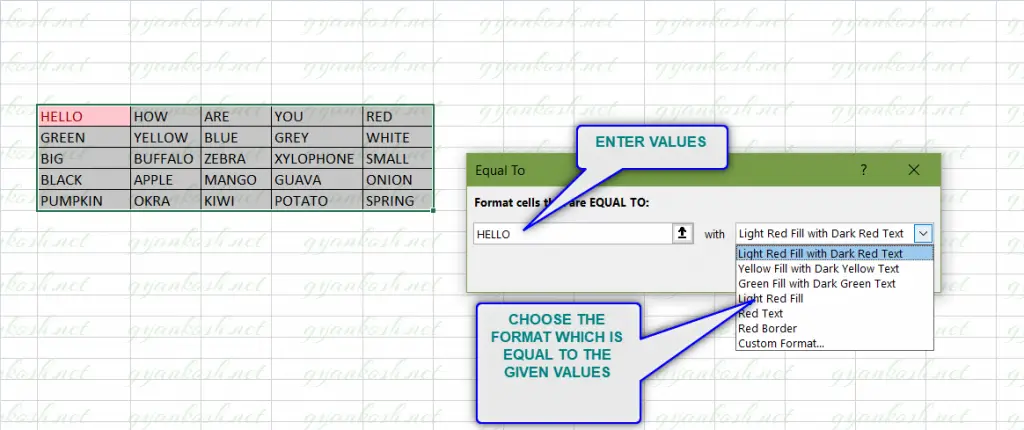 How to use Conditional Formatting based on text in Excel?