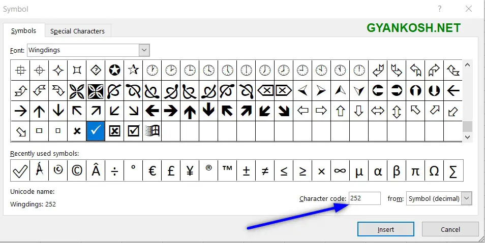 ASCII Code For Check Mark Symbol