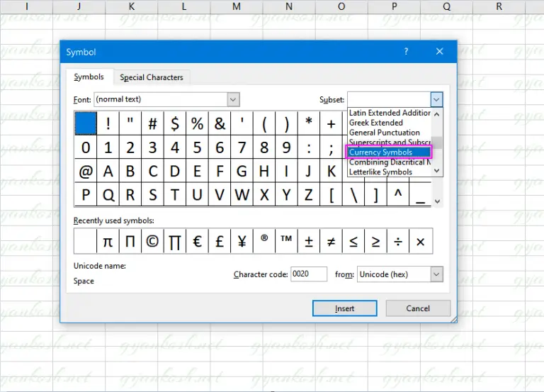 Several ways to insert EURO SYMBOL in EXCEL with Examples