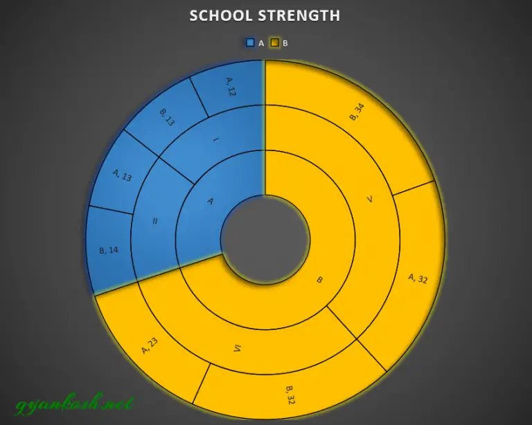 Draw Hierarchical Data Using SUNBURST CHART In EXCEL [ WITH EXAMPLES ]