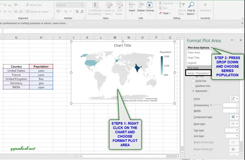 excel map chart