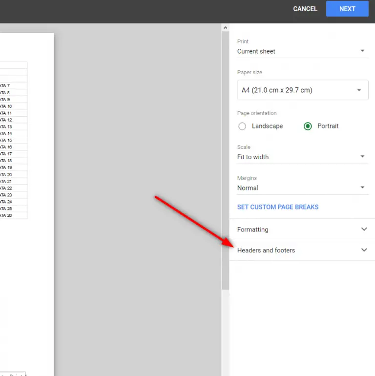 how-to-add-a-header-and-footer-in-google-sheets-with-examples