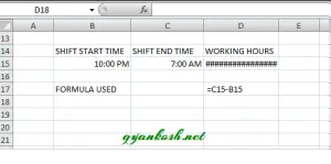 excel formula to subtract time