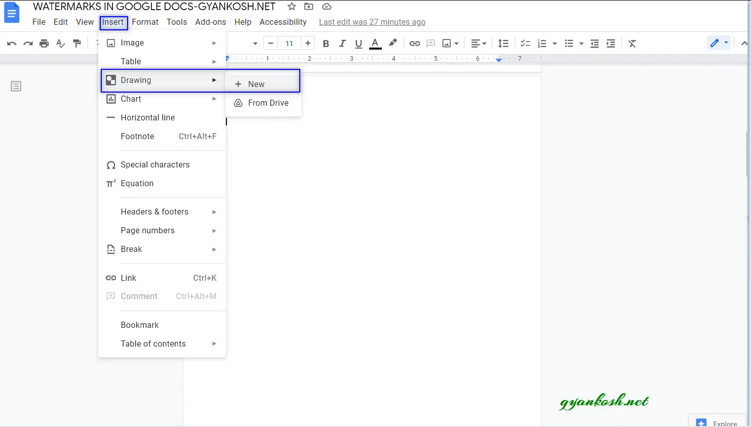 How to insert Watermark in Google Docs Three Ways with