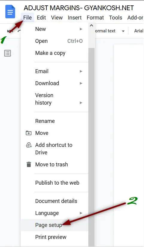 how to put different margins on different pages