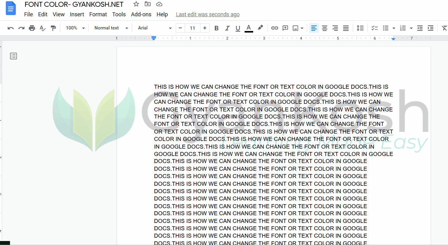 How to change FONT or TEXT color in Google Docs