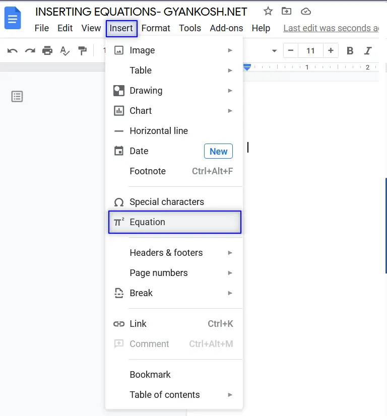 insert microsoft word equation into google docs