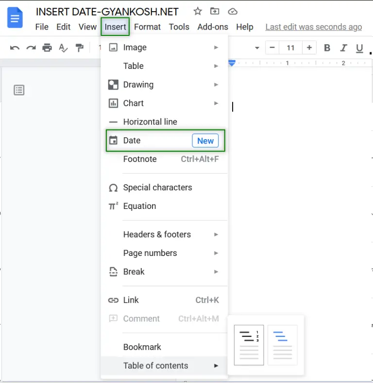 How to Insert Date in Google Docs automatically ?- with Examples