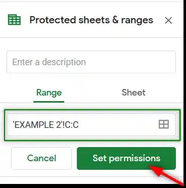 CELL EDIT DISABLE EXAMPLE IN GOOGLE SHEETS