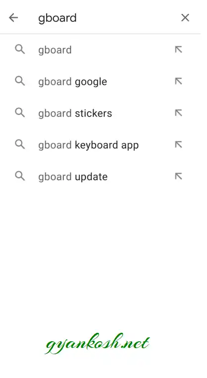 search for gboard in playstore